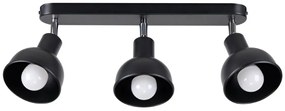 Czarna metalowa lampa sufitowa z 3 ruchomymi kloszami - A624-Wersas