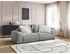 Jasnoszara sofa z imitacji skóry 260 cm Boheme – Bobochic Paris