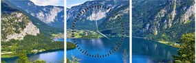 Obraz - Hallstätter See, Hallstatt, Austria (z zegarem) (90x30 cm)