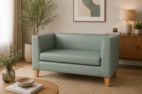 Sofa Monaco : Kolor nogi - Drewno, Kolor tkaniny - EKO-SKÓRA - 7D, Typ tkaniny - Eko-skóra , Wysokość nogi - 15 cm