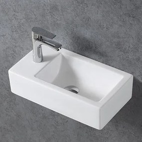 Ceramiczna umywalka ścienna KW302Biały połysk - 45,5 x 25 x 12 cm