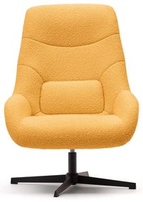 Musztardowy fotel z materiału bouclé Celida – Kave Home