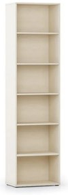 Biblioteka INTEGRO, 2300 x 600 x 400 mm, 5 półek, brzoza