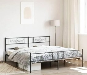 Czarne metalowe łóżko małżeńskie 180x200cm R4-T80