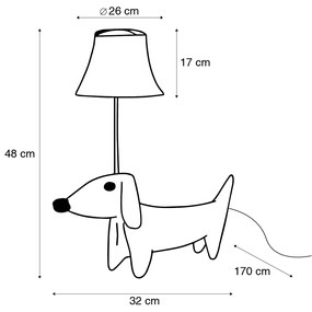 Dziecięca lampa stołowa Jamnik brązowa z LED - Waldi Dla dzieci Oswietlenie wewnetrzne
