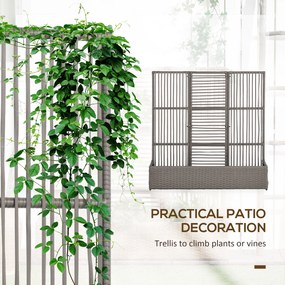 Outsunny Donica z kratką, odporna na warunki atmosferyczne, polirattan, 103 x 29 x 103 cm, szary | Aosom PL