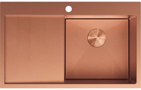 Mexen Exar zlewozmywak stalowy 1-komorowy z ociekaczem prawy 780 x 480 mm, miedź HC - 6434781010P-65HC