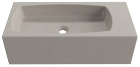 Zestaw umywalka betonowa prostokątna bez otworu na baterię 65 x 30 cm z półką ZALM i konsola