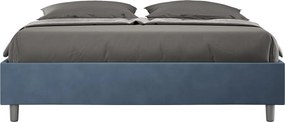 Łóżko bez stelaża tapicerowane 160x190 microfibra Niebieski Azelia