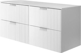 Szafka pod umywalkę, Biały, 120 (2 x 60) x 57 x 46 cm, uchwyt srebrny + Blat