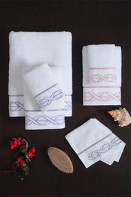 Mały ręcznik VITA 30 x 50 cm Biały / lila haft