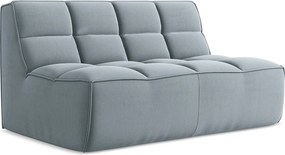 Modułowa sofa 2-osobowa - z tkaniny welwetowej - jasny niebieski - KALAI