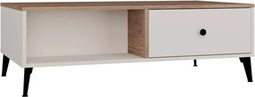 Ława na czarnych nóżkach kaszmir + dąb castello R8-F02