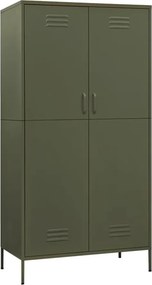 Metalowa dwudrzwiowa szafa wielofunkcyjna oliwkowozielony A3-R19