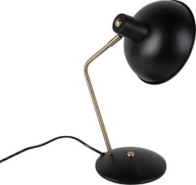 Lampa stołowa retro czarna z brązem - Milou