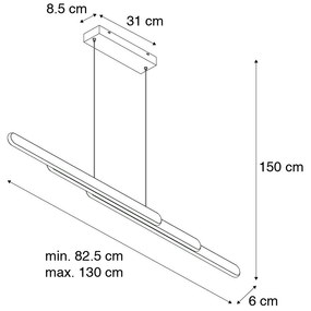 Lampa wisząca czarna z diodą LED ściemnianą w stopniach Kelvina - YipkeDesignerski Oswietlenie wewnetrzne