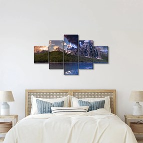 Obraz jeziora i gór (125x70 cm)