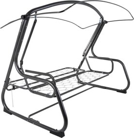 Huśtawka ogrodowa metalowa, rozkładana, dla 4 osób, 209 cm