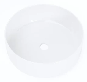 Umywalka ceramiczna FASANO nablatowa okrągła 45 cm biały łatwy montaż