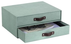 Zielony kartonowy organizer z szufladką Birger Canvas Paper Laminate – Bigso