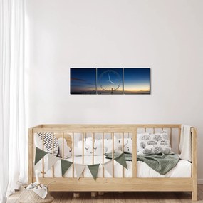 Obraz latarni morskiej w oddali (z zegarem) (90x30 cm)