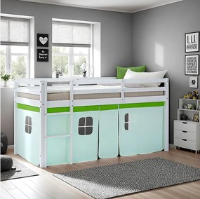 Łóżko piętrowe 90x200 cm Zielona Kabina