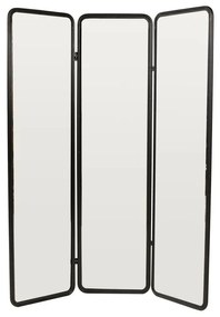 Parawan lustrzany z metalu - szer. 146 x wys. 180 cm - Czarny - MIROLY