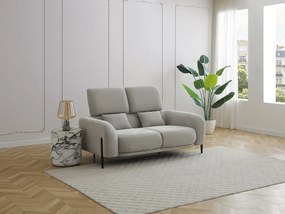 Kanapa  2-osobowa z regulowanym oparciem jasnoszara tkanina ARAVIO