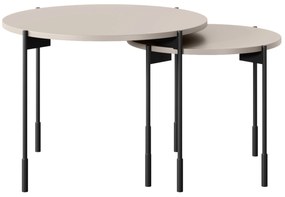 Stolik kawowy Sonatia 60 cm okrągły na metalowych nogach - kaszmir