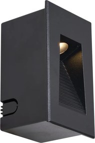 Zestaw 6 nowoczesnych wpuszczanych lamp ściennych czarnych 7 cm z LED IP65 - Trem