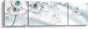 Obraz - Turkusowe kwiaty róży (170x50 cm)