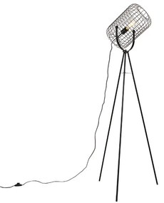 Lampa podłogowa industrialna statyw stal czarny - Bliss Vefa