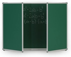 Tablica kredowa ceramiczna zielona składana, magnetyczna, 3600 x 1200 mm