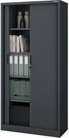 Szafa biurowa na akta z roletą Damian 90x45x185 cm antracyt