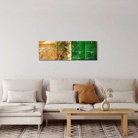 Obraz starych drzwi (z zegarem) (90x30 cm)