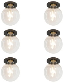 Zestaw 6 nowoczesnych reflektorów wpuszczanych czarnych - Insight