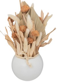 Kompozycja suszonych kwiatów SEA VIEW w ceramicznym wazonie, 25 cm