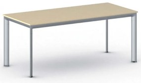 Stół konferencyjny do biura PRIMO INVITATION, 160x80 cm, szaro-srebrna podstawa, brzoza