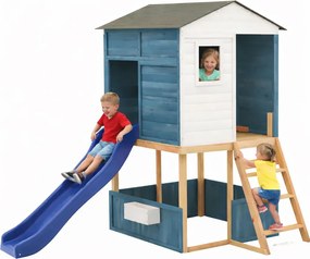 Niebieski plac zabaw ze zjeżdzalnią i piaskownicą Z0-C62