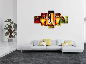 Obraz - Obraz olejny, abstrakcyjne twarze (125x70 cm)