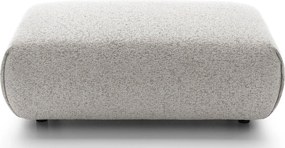 Jasnoszara pufa prostokątna do salonu nowoczesnego H4-R34