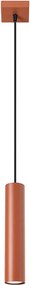 Lampa Wisząca Loft Lagos, Stal - 1 Źródło - L.8 X H.118 Cm - Ochra Czerwona