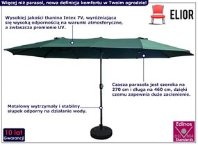 Ciemnozielony parasol do ogrodu - Heberi