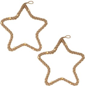 Dekoracja świąteczna gwiazda, 15 diod LED, ciepła biel, 2 sz