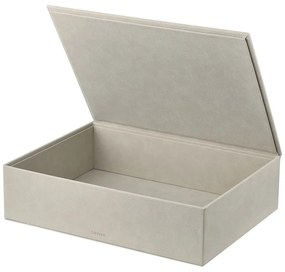 Beżowe pojemniki zestaw 2 szt. z pokrywką/dekoracyjne ze sztucznej skóry 40x30x11 cm Sahla – Blomus