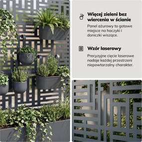 Pergola ogrodowa metalowa z donicą Rose 120 × 30 × 180 cm, kolor antracyt
