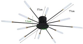 Plafon lampa LED sufitowa metalowa AT87-12SL-Black