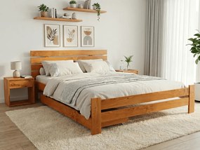 Łóżko PARIS podwyższone 140 x 200 cm, olcha Stelaż: Ze stelażem listwowym rolowanym, Materac: Bez materaca