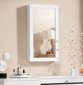 Ścienna biała szafka z lustrem na biżuterię Z3-C56