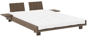 Brązowe łóżko dwuosobowe z litego drewna sosnowego ze stelażem 140x200 cm Social – Karup Design